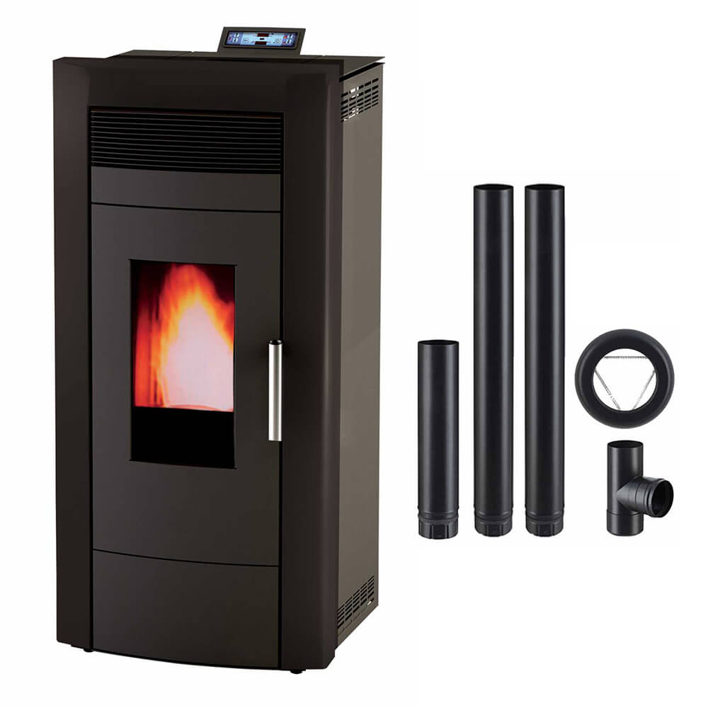 Pack Poêle à granulés Hydro Baracuda Commo + tuyaux Poujoulat – 15 kW