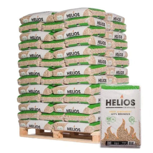 Pellets de bois Helios – Palette de 65 sacs de 15 kg